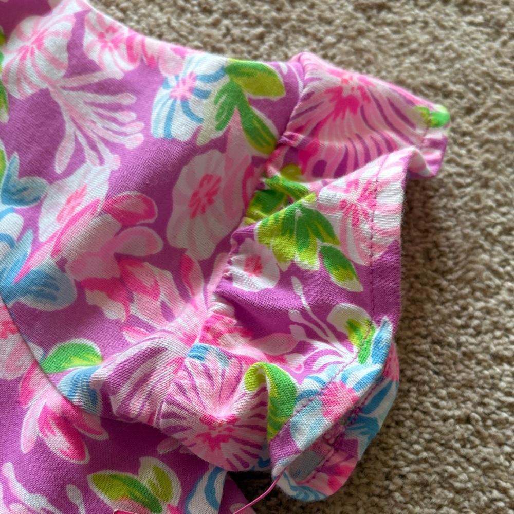 Lilly Pulitzer Amethyst Moms the Word Jodee Pink and Green Floral Dress - Picture 5 of 7